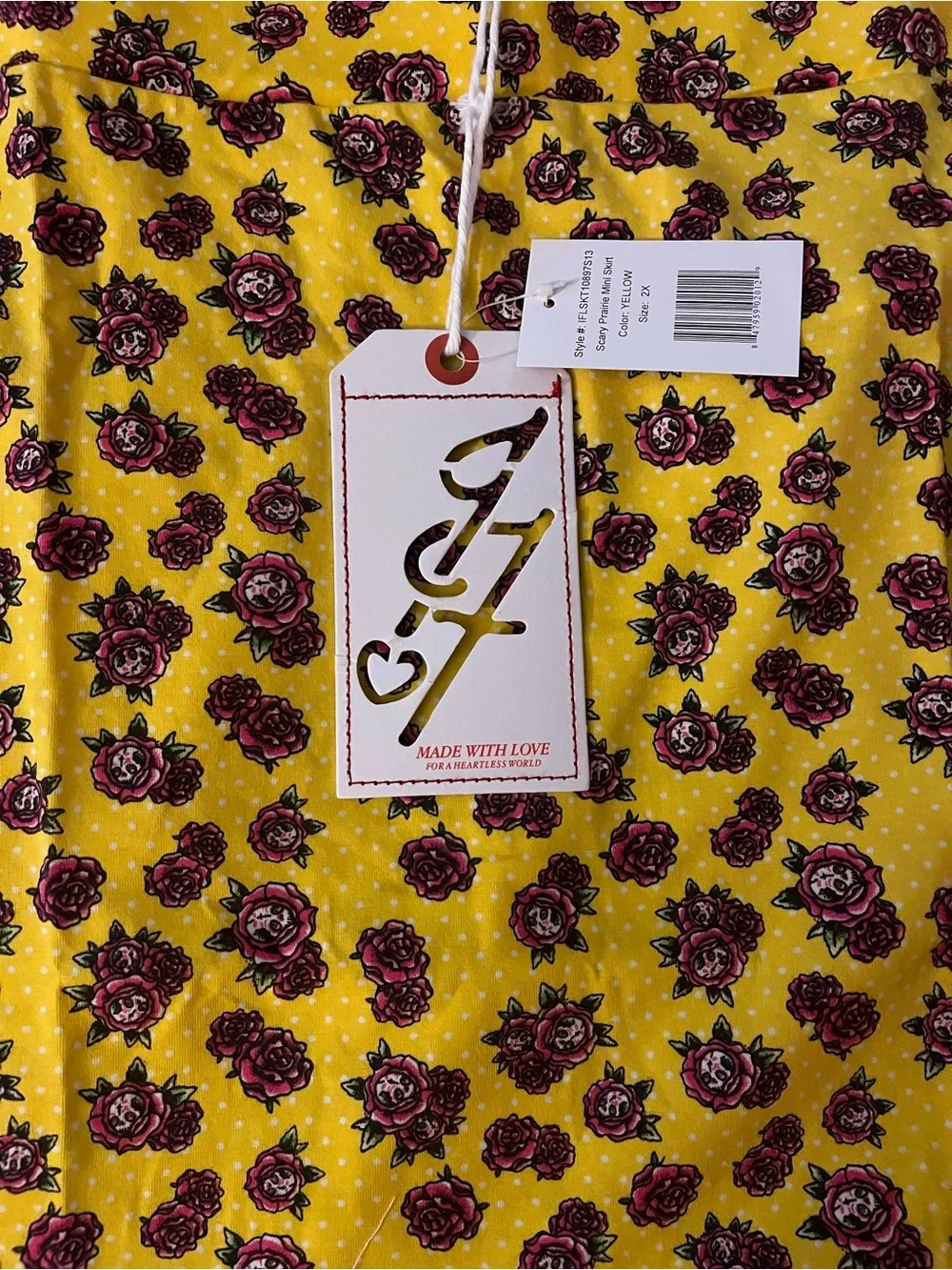 Iron Fist x 24 HRS Floral Yellow A-Line Mini Skirt